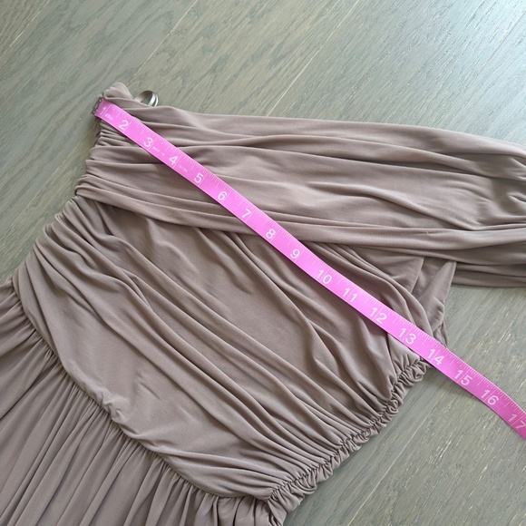Ronny Kobo Killian Gown Dress Beige Ruched One Shoulder Maxi Dress - Small - Picture 15 of 15